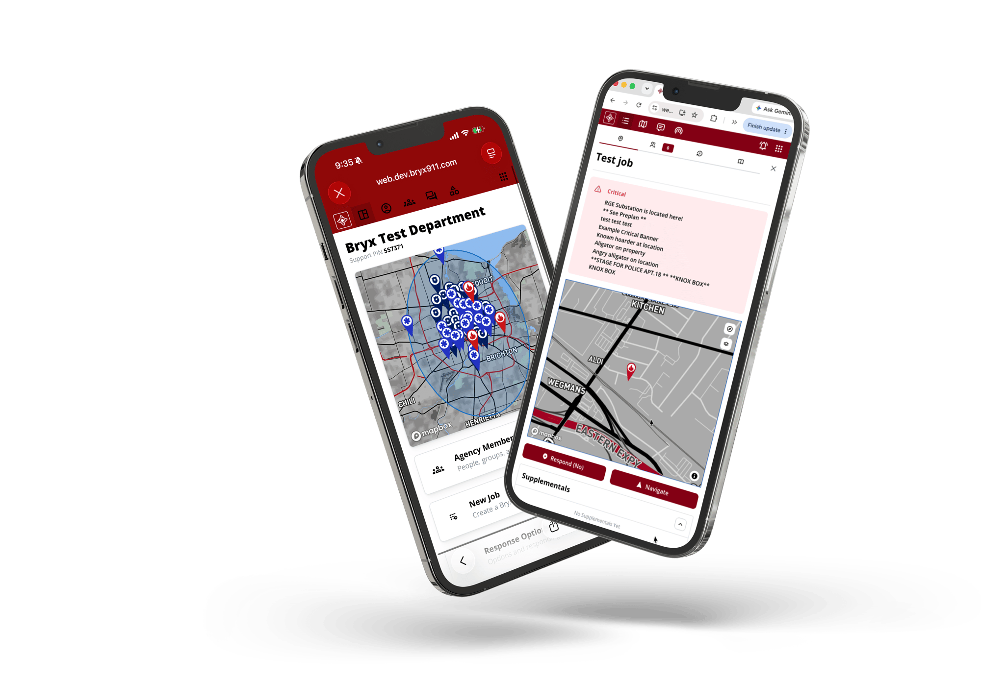 BRYX Web mobile mockups